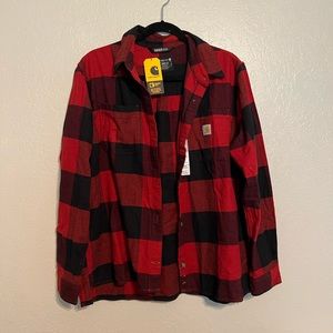 NWT Rugged Flex Loose Fit Midweight Flannel Long- Sleeve Plaid Shirt